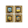 Van Gogh 4 lü Set Çerçeveli Taş Tablo 20 cm