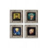 Van Gogh 4 lü Set Çerçeveli Taş Tablo 20 cm
