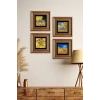 Van Gogh 4 lü Set Çerçeveli Taş Tablo 20 cm