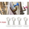 Vantuzlu Geçmeli Kapı Kolu Stoper 4lü Set Beyaz (5365)