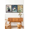 Vazodaki Çiçekler Üçlü Ahşap Çerçeveli Tablo 50 x 70
