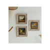 Vincent Van Gogh 3lü Çerçeveli Taş Tablo , Çerçeveli Taş Duvar Dekoru 20 cm
