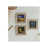 Vincent Van Gogh 3lü Çerçeveli Taş Tablo , Çerçeveli Taş Duvar Dekoru 20 cm