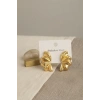 Vintage Gold Renk Dalgalı Çelik 3d Takı