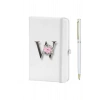 W Harfi Çiçek Desen Baskılı Defter