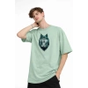 Wolf - Oversize Erkek Tişört SU YESILI