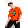 Wolf - Oversize Erkek Tişört TURUNCU