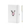 Y Harfi Çiçek Desen Baskılı Defter