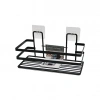 YAPIŞKANLI ASKILI ÇOK AMAÇLI SİYAH KARE BANYO RAF (5365)