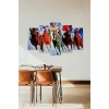 Yarış Atları 5 Parçalı Mdf Tablo 60 x 100