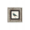 Yeşil Kuş Çerçeveli Taş Tablo 20 cm