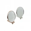 YUVARLAK   6 İNÇ= ÇAP:15CM  MAKYAJ AYNASI  ÇİFT TARAFLI   BRONZ - GÜMÜŞ PLS.ÇERÇEVE   KATLANIR AYAKLI (5365)