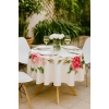 Yuvarlak Gül Desenli Duck Kumaş Masa Örtüsü 150x150 Cm