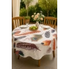 Yuvarlak Tüy Desenli Duck Kumaş Masa Örtüsü 150x150 Cm