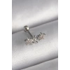 Zirkon Taşlı Çiçek Tragus Piercing 6mm 1.2mm