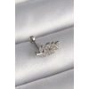 Zirkon Taşlı Dal Tragus Piercing 6 Mm Çelik