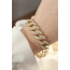 Zirkon Taşlı Gold Renk Gurmet Bileklik 1 Adet