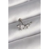 Zirkon Taşlı Tragus Piercing 6mm Çelik Gümüş Renk