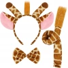 Zürafa Kosümü Aksesuar Seti 3 lü - Taç Papyon Kuyruk (5365)