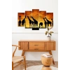 Zürafa Manzara 5 Parçalı Mdf Tablo 60 x 100