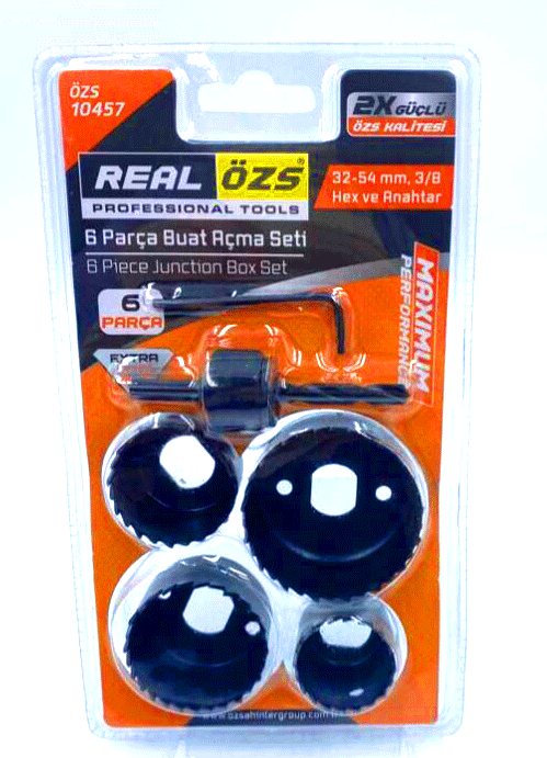 6 PARÇA  BUAT AÇMA PANÇ SETİ 38-54MM- 3/8 HEX - ANAHTAR (5365)