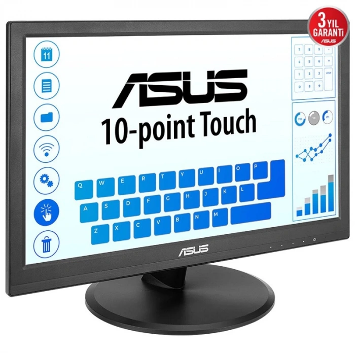 15.6 Asus Vt169he Ips 5ms 60mhz 1xvga 1xhdmı Fhd 1920x1080 Dokunmatik Ekran Flıcker Free Çerçevesiz Vesa Siyah
