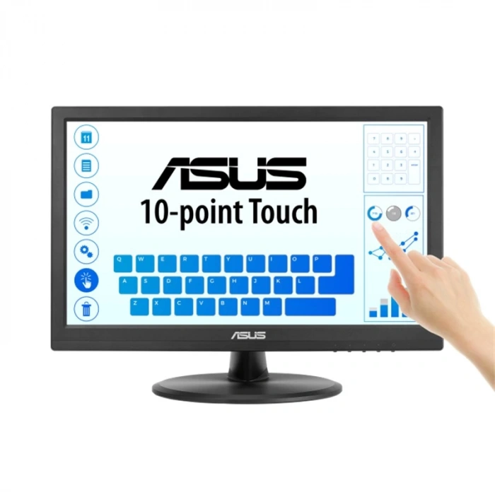 15.6 Asus Vt169he Ips 5ms 60mhz 1xvga 1xhdmı Fhd 1920x1080 Dokunmatik Ekran Flıcker Free Çerçevesiz Vesa Siyah