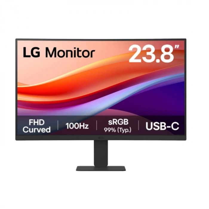 23.8 Lg 24u421a-b Va 5ms 100hz Usb-c Hdmı Fhd 1920x1080 Curved Vesa Sıyah