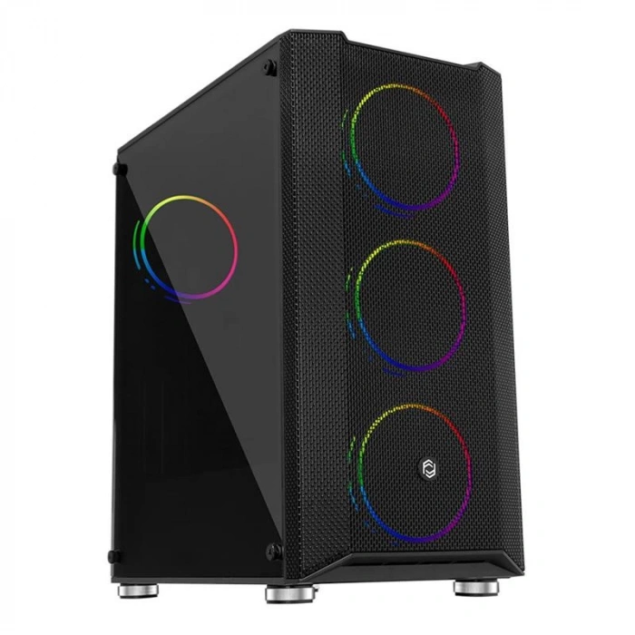 FRISBY FC-9405G 650W 80+ 4X120MM DUAL RING RGB FAN USB 3.0 MİDİ TOWER SİYAH KASA