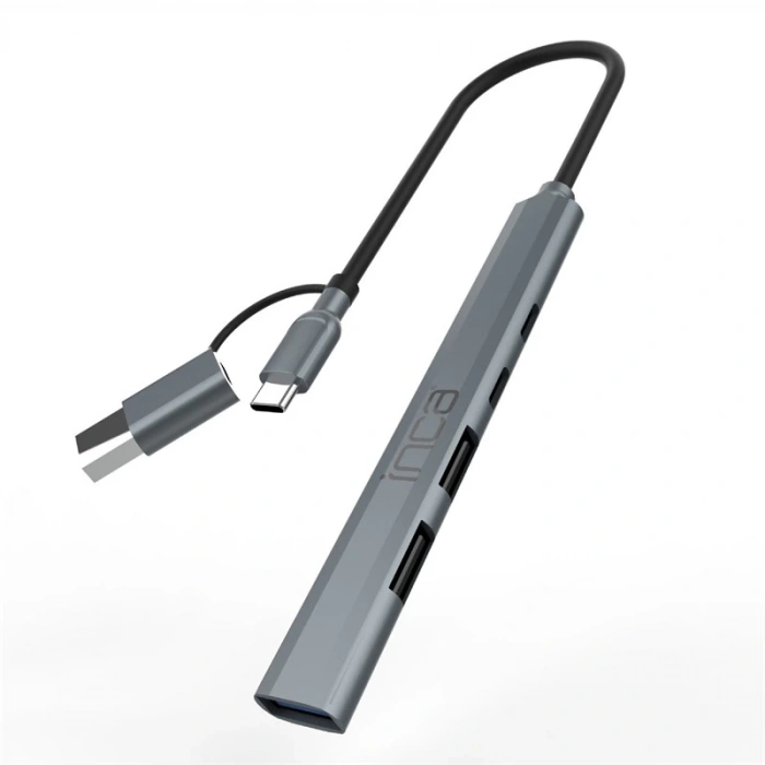 Inca Iutp-06t Usb 3.0 Type-c 3.1 Hub 1 X Usb 3.0 +2 X Usb+type-c+pd100w 2.0 Alumınyum Kasa Çoklayıcı