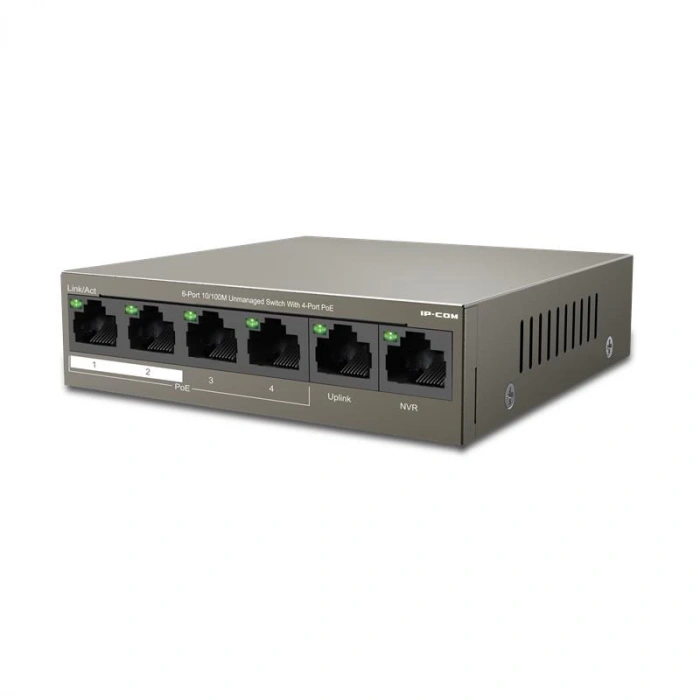 Ip-com F1106p-4-63w 4 Port 10/100+2x10/100 Uplınk Metal Kasa 58w Poe Swıtch