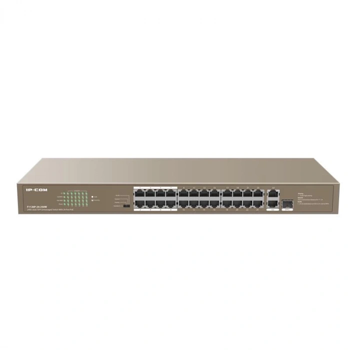 Ip-com F1126p-24-250w 24 Port 10/100+ 2xrj45/1x1gb Sfp Combo 250w Poe Racmount Swıtch