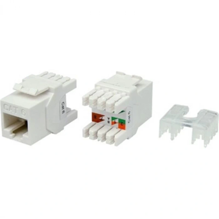 Uranıum Kj-uc6-18044 Cat6 Utp 180 Derece Keystone Jack Beyaz Renk