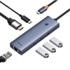BASEUS ULTRA JOY 6IN1 MULTI GRI TYPE-C HUB GİRİŞ:TYPE-C ÇIKIŞ:USB X3, TYPE-C X1, HDMI X1,ETH RJ45 X1 B00052807813-00