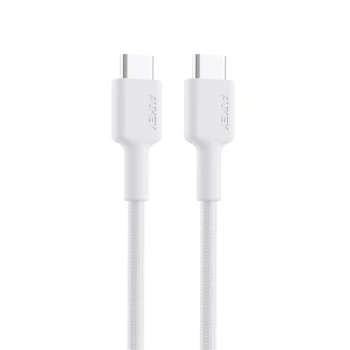 Aukey Cb-cd45-wh Pd Naylon Örgülü Type-c Type-c Şarj Kablosu 0.9mt