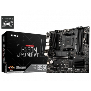 MSI B550M PRO-VDH WIFI DDR4 4400MHZ 1XVGA 1XHDMI 1XDP 2XM.2 USB 3.2 MATX AM4 (AMD 5000 VE 3000 SERİSİ İŞLEMCİ UYUMLU)