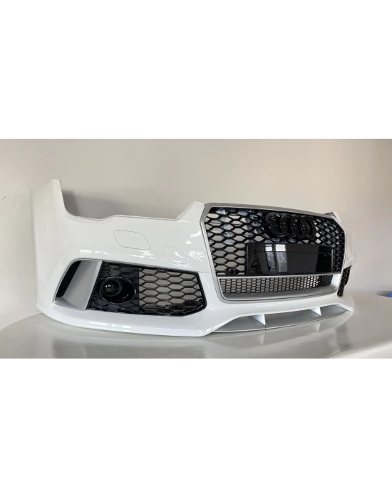 Audi A7 2015-2017 Için Uyumlu Rs7  Ön Tampon Panjur Seti - (Krom Çerçeve)