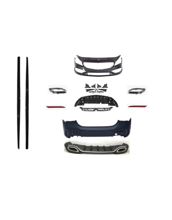Mercedes W117 Cla Serisi Için Uyumlu Amg Set (Ön Arka Tampon, Diamondpanjur,Marspiyel,Egzozlar)