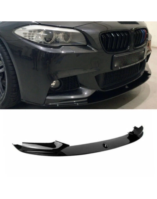 BMW 5 Serisi F10 Mt Için  Uyumlu  Ön Lip - Piano Black