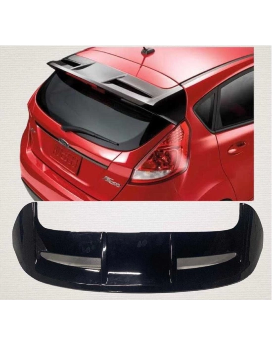 Ford Fiesta 2008-2014 Için Işikli Spoiler - Piano Black