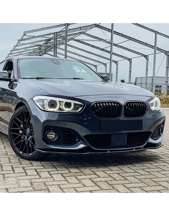 BMW 1 Serisi F20 2015-2018 LCI MT Tampon Uyumlu Ön Lip - Piano Black