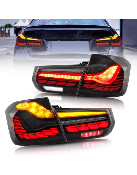 BMW 3 Serisi F30 Uyumlu Dragon GTS LED Stop Set - Smoke (Dinamik Animasyonlu)