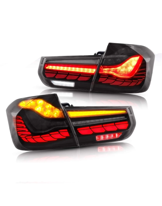 BMW 3 Serisi F30 Uyumlu Dragon GTS LED Stop Set - Smoke (Dinamik Animasyonlu)