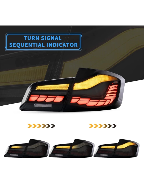 BMW 5 Serisi F10 Uyumlu Dragon GTS LED Stop Set - Smoke