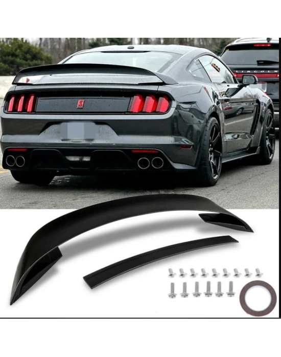 Ford Mustang 2015-2020 Uyumlu GT Spoiler 4 Parça - Piano Black