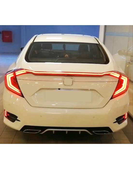 Honda Civc Fc5 2016-20201 Uyumlu LED Stop ve Spoiler Takımı (Kırmızı) - Hareketli Sinyalli Model