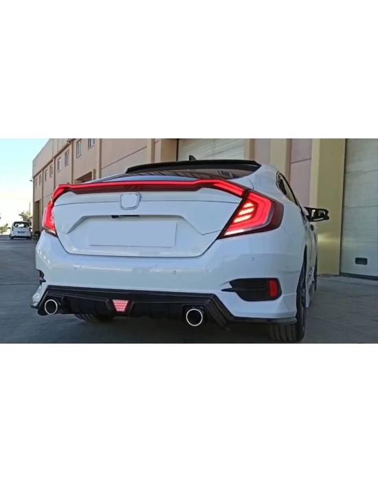 Honda Civc Fc5 2016-20201 Uyumlu LED Stop ve Spoiler Takımı (Kırmızı) - Hareketli Sinyalli Model