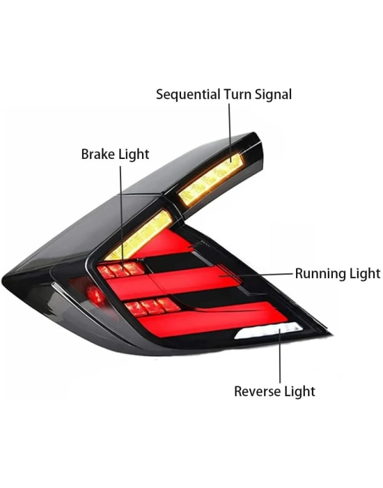 Honda Civc Fk7 2016-2020 HB Uyumlu LED Stop Set - Smoke