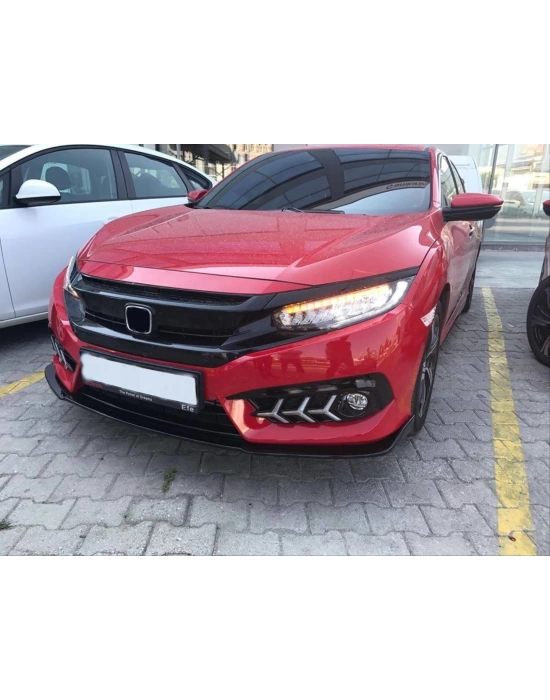 Honda Civic 2016-2020 Uyumlu Ön Lip - B Design (Tek Parça)