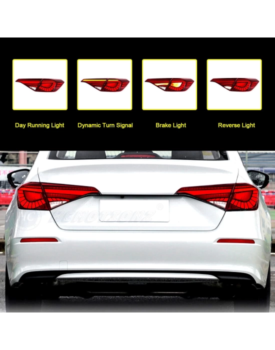 Honda Civic 2022+ Uyumlu Dragon LED Stop Set - Kırmızı